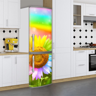 Вінілова наклейка на холодильник, соняшник, 180х60 см - Лицьова (В), з ламінуванням - Інтернет-магазин спільних покупок ToGether
