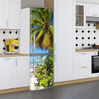 Наклейки на холодильник, пальми на березі, 180х60 см - Лицьова (В), з ламінуванням - Інтернет-магазин спільних покупок ToGether