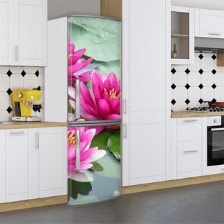 Вінілова наклейка на холодильник, латаття, 200х60 см - Лицьова (В), з ламінуванням - Інтернет-магазин спільних покупок ToGether