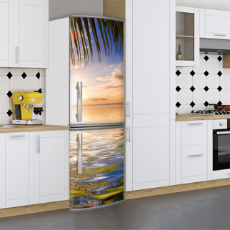 Наклейка на холодильник, ранок на море, 180х60 см - Лицьова (В), з ламінуванням - Інтернет-магазин спільних покупок ToGether