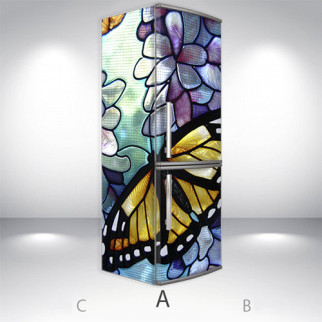 Наклейки на холодильник, метелик, 180х60 см - Лицьова + Ліва (А), з ламінуванням - Інтернет-магазин спільних покупок ToGether