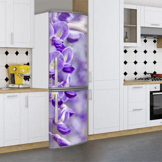 Вінілова наклейка на холодильник, квіти, 180х60 см - Лицьова (В), з ламінуванням - Інтернет-магазин спільних покупок ToGether