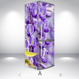 Вінілова наклейка на холодильник, квіти, 200х60 см - Лицьова + Ліва (А), з ламінуванням - Інтернет-магазин спільних покупок ToGether