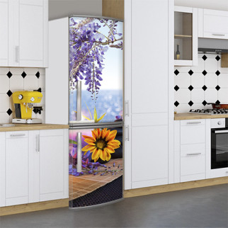Вінілова наклейка на холодильник, весна на море, 200х60 см - Лицьова (В), з ламінуванням - Інтернет-магазин спільних покупок ToGether