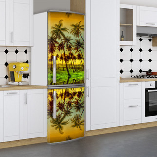 Наклейки на холодильник, пляж в майами, 180х60 см - Лицьова (В), з ламінуванням - Інтернет-магазин спільних покупок ToGether