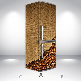 Наклейка на холодильник, розсип з кавою, 180х60 см - Лицьова + Ліва (А), з ламінуванням - Інтернет-магазин спільних покупок ToGether