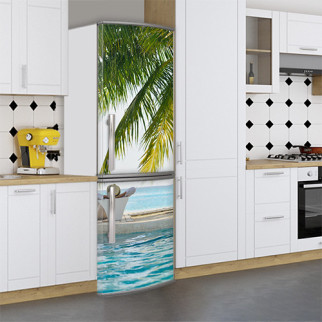Наклейка для холодильника, море і пальми, 200х60 см - Лицьова (В), з ламінуванням - Інтернет-магазин спільних покупок ToGether