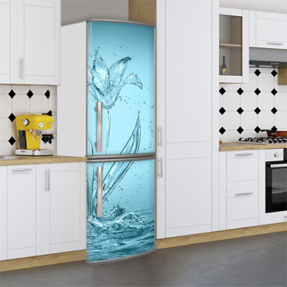 Наклейки на холодильник, квітка кришталевий, 180х60 см - Лицьова (В), з ламінуванням - Інтернет-магазин спільних покупок ToGether