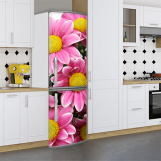 Наклейки на холодильник вінілова, квіти ромашки, 200х60 см - Лицьова (В), з ламінуванням - Інтернет-магазин спільних покупок ToGether