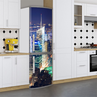 Наклейка на холодильник, нічне місто, 180х60 см - Лицьова (В), з ламінуванням - Інтернет-магазин спільних покупок ToGether