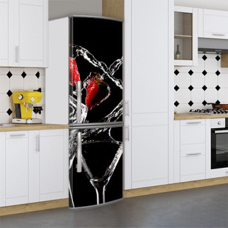 Вінілова наклейка на холодильник, келих мартіні, 180х60 см - Лицьова (В), з ламінуванням - Інтернет-магазин спільних покупок ToGether