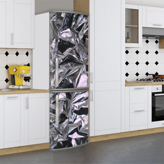 Наклейка на холодильник, пом'ятий титан, 200х60 см - Лицьова (В), з ламінуванням - Інтернет-магазин спільних покупок ToGether