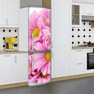 Вінілова наклейка на холодильник, хризантеми, 180х60 см - Лицьова (В), з ламінуванням - Інтернет-магазин спільних покупок ToGether