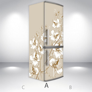 Наклейки на холодильник, квітучий квітка, 200х60 см - Лицьова + Ліва (А), з ламінуванням - Інтернет-магазин спільних покупок ToGether