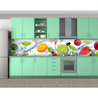 Наклейка на кухонний фартух 60 х 300 см, з фотодруком та захисною ламінацією фрукти у воді (БП-s_ed060) - Інтернет-магазин спільних покупок ToGether