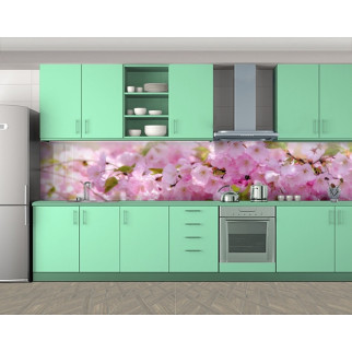 Наклейка на кухонний фартух 60 х 300 см, з фотодруком та захисною ламінацією рожеві квіти (БП-s_fl11241) - Інтернет-магазин спільних покупок ToGether