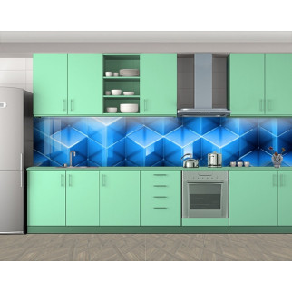 Наклейка на кухонний фартух 60 х 300 см, з фотодруком та захисною ламінацією блакитна абстракція (БП-s_ab168) - Інтернет-магазин спільних покупок ToGether