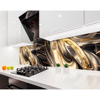 Наклейка на кухонний фартух 60 х 250 см, з фотодруком та захисною ламінацією золото чорна абстракція (БП-s_ab11071-1) - Інтернет-магазин спільних покупок ToGether