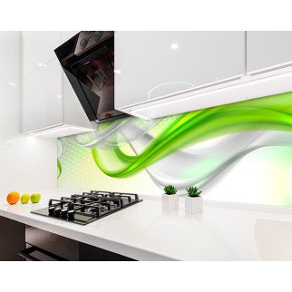 Наклейка на кухонний фартух 60 х 250 см, з фотодруком та захисною ламінацією абстракція, зелені хвилі (БП-s_ab11074-1) - Інтернет-магазин спільних покупок ToGether