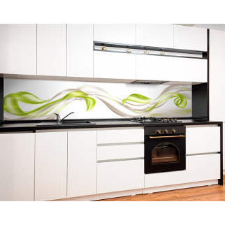 Наклейка на кухонний фартух 60 х 250 см, з фотодруком та захисною ламінацією абстракція, зелені хвилі (БП-s_ab11081-1) - Інтернет-магазин спільних покупок ToGether