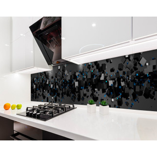 Наклейка на кухонний фартух 60 х 250 см, з фотодруком та захисною ламінацією куби з чорним фоном (БП-s_ab11083-1) - Інтернет-магазин спільних покупок ToGether