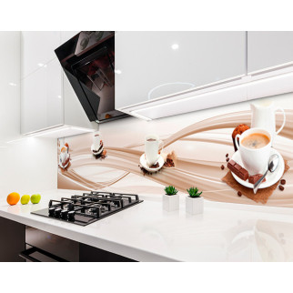 Наклейка на кухонний фартух 60 х 250 см, з фотодруком та захисною ламінацією кавові зерна, чашка кави, абстракція (БП-s_ed585-1) - Інтернет-магазин спільних покупок ToGether