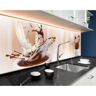 Наклейка на кухонний фартух 60 х 250 см, з фотодруком та захисною ламінацією кавовий сплеск, абстракція (БП-s_ed590-1) - Інтернет-магазин спільних покупок ToGether