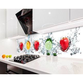 Наклейка на кухонний фартух 60 х 250 см, з фотодруком та захисною ламінацією фрукти у воді, цитруси (БП-s_ed598-1) - Інтернет-магазин спільних покупок ToGether