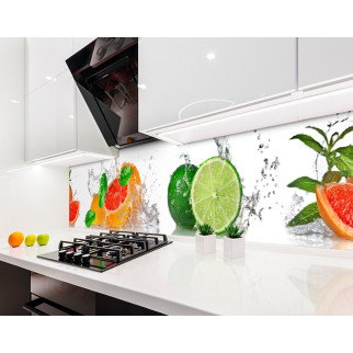 Наклейка на кухонний фартух 60 х 250 см, з фотодруком та захисною ламінацією лайми, грейпфрути, фрукти у воді (БП-s_ed601-1) - Інтернет-магазин спільних покупок ToGether