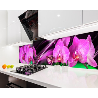 Наклейка на кухонний фартух 60 х 250 см, з фотодруком та захисною ламінацією фіолетові орхідеї, абстракція (БП-s_fl11718-1) - Інтернет-магазин спільних покупок ToGether