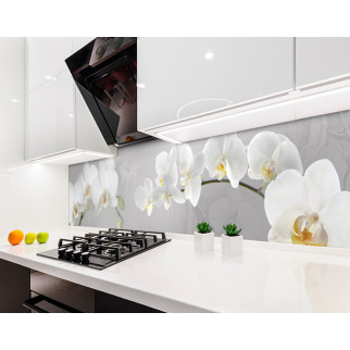 Наклейка на кухонний фартух 65 х 250 см, з фотодруком та захисною ламінацією білі квіти (БП-s_fl11727-2) - Інтернет-магазин спільних покупок ToGether