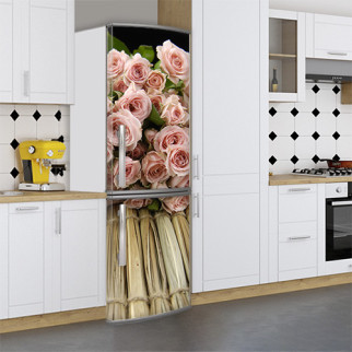 Наклейки на холодильник вінілова, троянди, 180х65 см - Лицьова (В), з ламінуванням - Інтернет-магазин спільних покупок ToGether