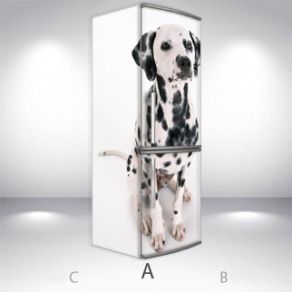 Вінілова наклейка на холодильник, із собакою далматинцем, 200х60 см - Лицьова + Ліва (А), з ламінуванням - Інтернет-магазин спільних покупок ToGether