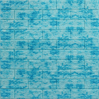 Декоративна 3D панель самоклейка під цеглу Блакитний мармур 700х770х5мм (065) SW-00000033 - Інтернет-магазин спільних покупок ToGether