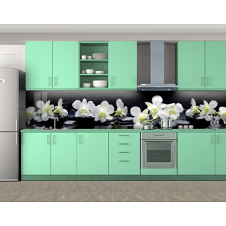 Наклейка на кухонний фартух 60 х 250 см, з фотодруком та захисною ламінацією білі орхідеї (БП-s_fl11560-1) - Інтернет-магазин спільних покупок ToGether