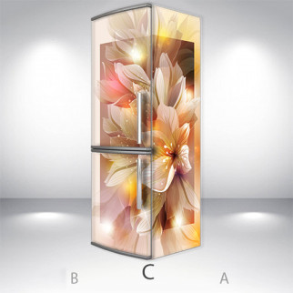 Наклейки на холодильник, квітковий мотив, 180х60 см - Лицьова + Права (C), з ламінуванням - Інтернет-магазин спільних покупок ToGether