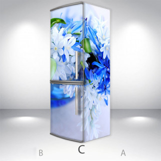 Вінілова наклейка на холодильник, квіти, 180х60 см - Лицьова + Права (C), з ламінуванням - Інтернет-магазин спільних покупок ToGether