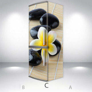 Наклейка на холодильник, квітка на каменях, 180х60 см - Лицьова + Права (C), з ламінуванням - Інтернет-магазин спільних покупок ToGether