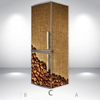 Вінілова наклейка на холодильник, розсип з кавою, 180х65 см - Лицьова + Права (C), з ламінуванням - Інтернет-магазин спільних покупок ToGether