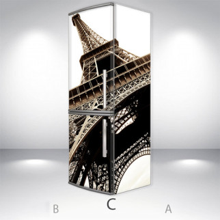 Вінілова наклейка на холодильник, Eiffel Башта, 180х60 см - Лицьова + Права (C), з ламінуванням - Інтернет-магазин спільних покупок ToGether