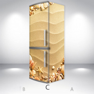 Наклейка на холодильник, морський пісок, 200х60 см - Лицьова + Права (C), з ламінуванням - Інтернет-магазин спільних покупок ToGether