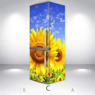 Наклейки на холодильник, соняшники, 180х60 см - Лицьова + Права (C), з ламінуванням - Інтернет-магазин спільних покупок ToGether