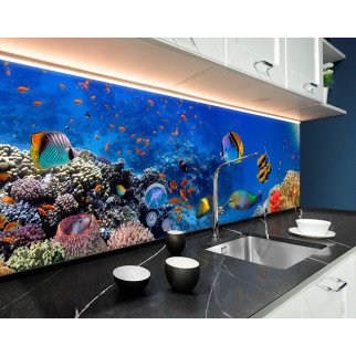 Наклейка на кухонний фартух 60 х 250 см, з фотодруком та захисною ламінацією водний світ, рибки (БП-s_an164-1) - Інтернет-магазин спільних покупок ToGether