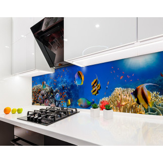 Наклейка на кухонний фартух 60 х 300 см, з фотодруком та захисною ламінацією водний світ, рибки (БП-s_an164-3) - Інтернет-магазин спільних покупок ToGether