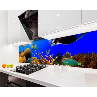 Наклейка на кухонний фартух 60 х 300 см, з фотодруком та захисною ламінацією рибки, море, корали (БП-s_an169-3) - Інтернет-магазин спільних покупок ToGether
