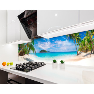 Наклейка на кухонний фартух 60 х 200 см, з фотодруком та захисною ламінацією пляж, пальми, природа (БП-s_mp189) - Інтернет-магазин спільних покупок ToGether
