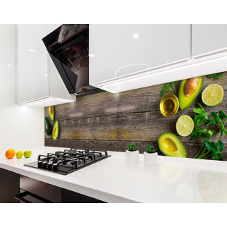 Наклейка на кухонний фартух 60 х 200 см, з фотодруком та захисною ламінацією авокадо, лайм, фрукти (БП-s_ed597) - Інтернет-магазин спільних покупок ToGether