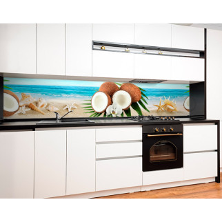 Наклейка на кухонний фартух 60 х 200 см, з фотодруком та захисною ламінацією кокоси, тропічний пляж (БП-s_ed608) - Інтернет-магазин спільних покупок ToGether