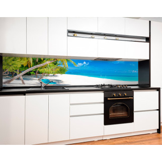 Наклейка на кухонний фартух 60 х 200 см, з фотодруком та захисною ламінацією білий пісок, пальми, природа (БП-s_mp190) - Інтернет-магазин спільних покупок ToGether
