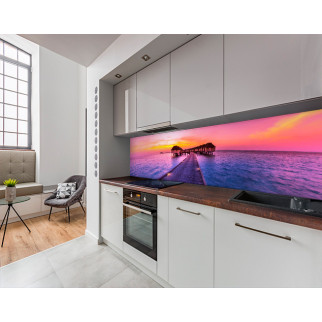 Наклейка на кухонний фартух 60 х 200 см, з фотодруком та захисною ламінацією океан, будиночки (БП-s_mp193) - Інтернет-магазин спільних покупок ToGether
